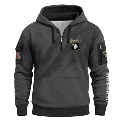 US ARMY AIRBORNE All-over Quater Zip Hoodie