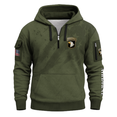 US ARMY AIRBORNE All-over Quater Zip Hoodie
