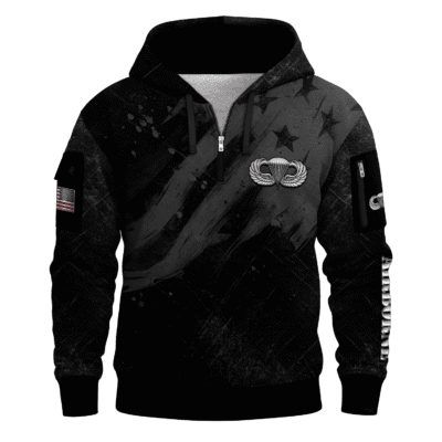 US ARMY AIRBORNE All-over Quater Zip Hoodie