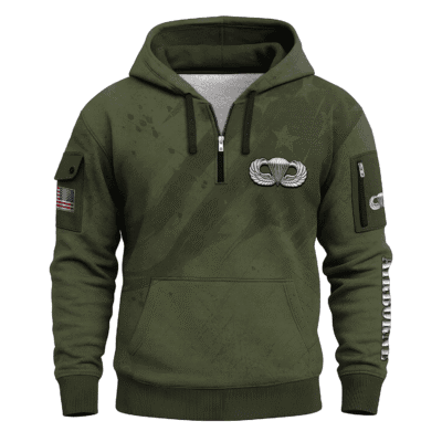 US ARMY AIRBORNE All-over Quater Zip Hoodie