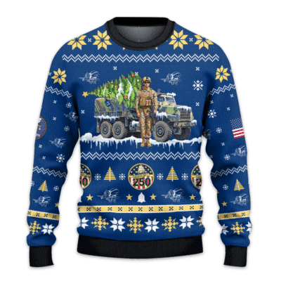 US NAVY SEABEES 250th Years Of Service All-over Sweater