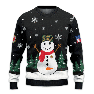 US Marines Winter Mascot Snowman All-over-print Sweater