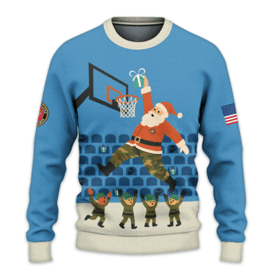 USMC Santa Basketball Slam Dunk All-over-print Sweater