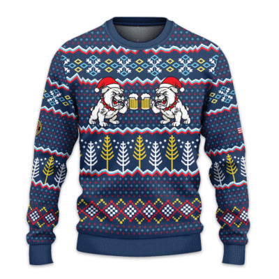 USMC Bulldogs Beer Party Ugly Christmas All-over-print Sweater