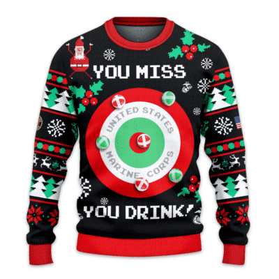 USMC Drinking Game Ugly Christmas All-over-print Sweater