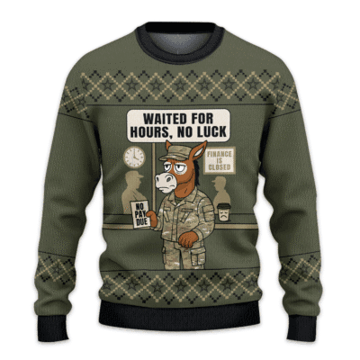 No Pay Due US Army Ugly All-over-print Sweater