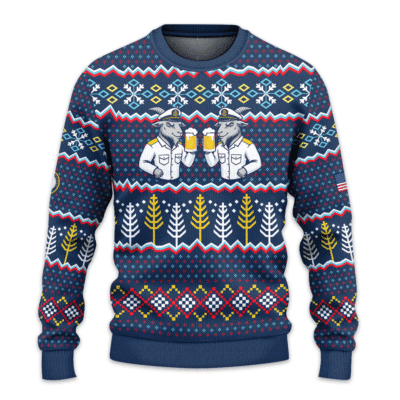 US NAVY Bill The Goat Beer Party Ugly Christmas All-over-print Sweater