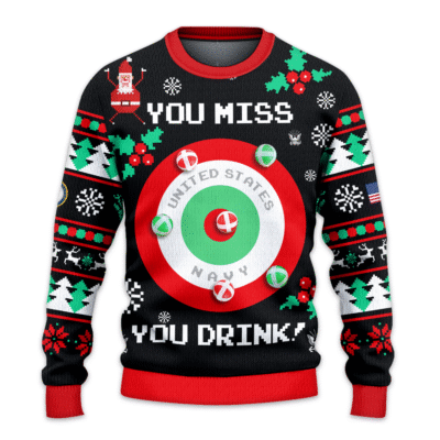 US NAVY Drinking Game Ugly Christmas All-over-print Sweater