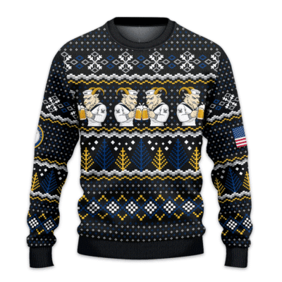 US NAVY Bill The Goat Drinking Beer Ugly Christmas All-over-print Sweater