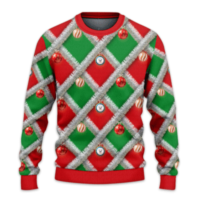 US NAVY Tacky Tinsel Ugly Christmas All-over-print Sweater
