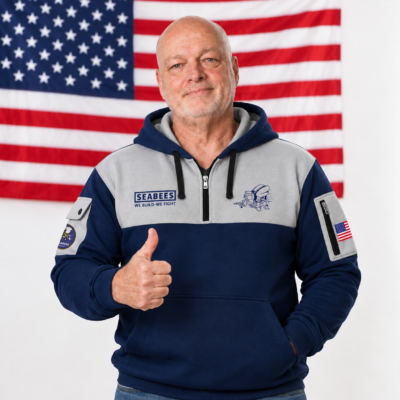 US Navy Seabee Quarter Zip Hoodie