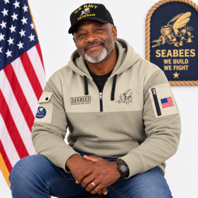 US Navy Seabee Quarter Zip Hoodie
