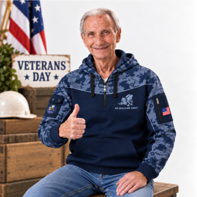 US Navy Seabee Quarter Zip Hoodie