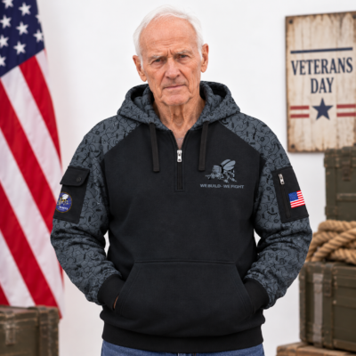 US Navy Seabee Quarter Zip Hoodie