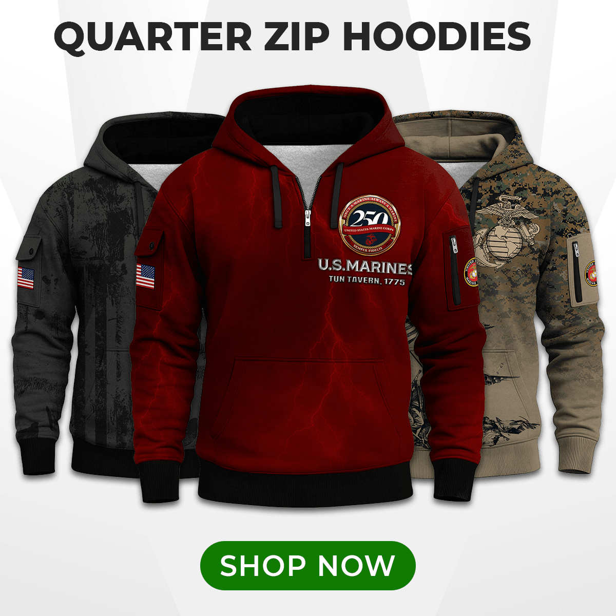 Quater Zip Hoodies