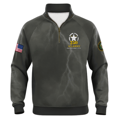 US ARMY 250th Years Of Service Quarter Zip Sweatshirt