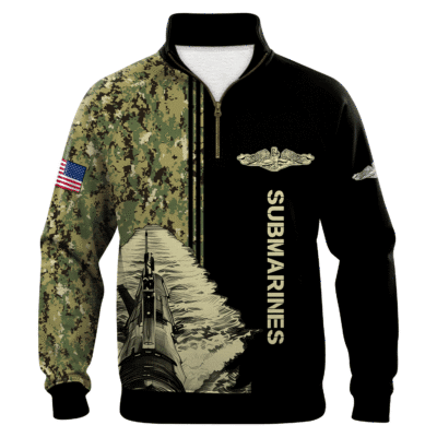 US Navy Submarines Quarter Zip Sweatshirt