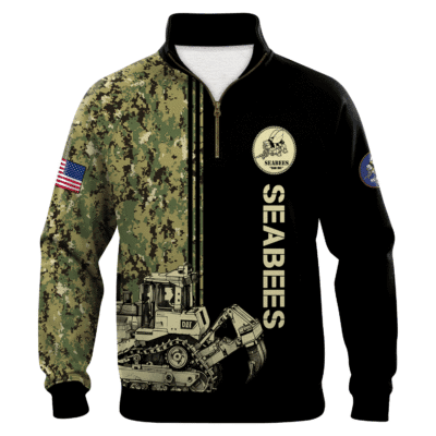 US Navy SeaBees Quarter Zip Sweatshirt