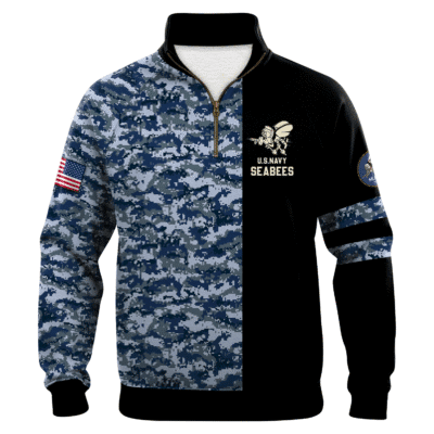 US Navy SeaBees Quarter Zip Sweatshirt