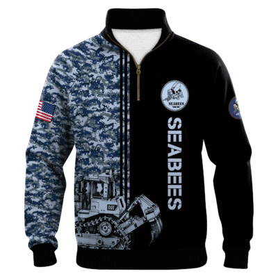 US Navy SeaBees Quarter Zip Sweatshirt