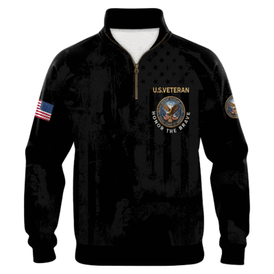 US Veteran Quarter Zip Sweatshirt