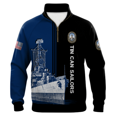 US Navy Tin Can Sailors Quarter Zip Sweatshirt