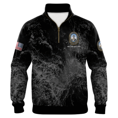 US Navy Tin Can Sailors Quarter Zip Sweatshirt