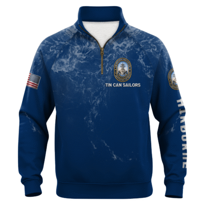 US Navy Tin Can Sailors Quarter Zip Sweatshirt