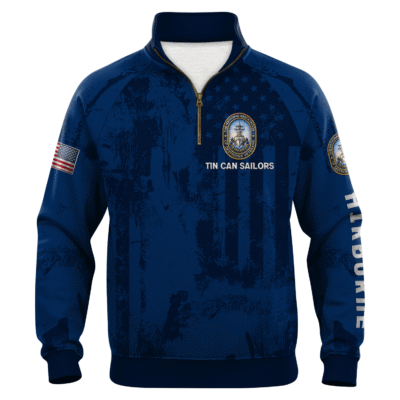 US Navy Tin Can Sailors Quarter Zip Sweatshirt
