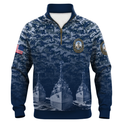 US Navy Tin Can Sailors Quarter Zip Sweatshirt