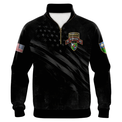 US Army 75th Ranger Regiment All-over Quarter Zip Sweatshirt