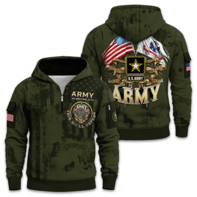 US ARMY 250th Years Of Service Quarter Zip Hoodie
