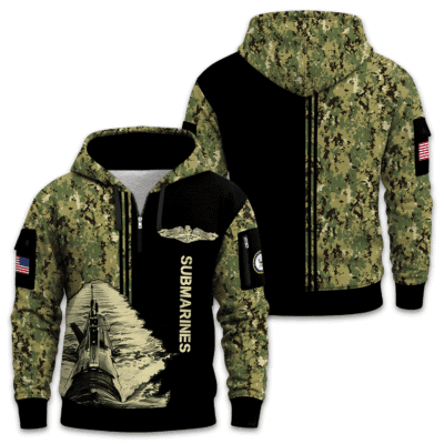 US Navy Submarine 250th Years of Service Quarter Zip Hoodie