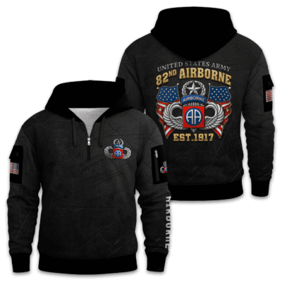US ARMY AIRBORNE Quarter Zip Hoodie