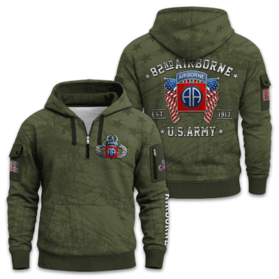 US ARMY AIRBORNE Quarter Zip Hoodie