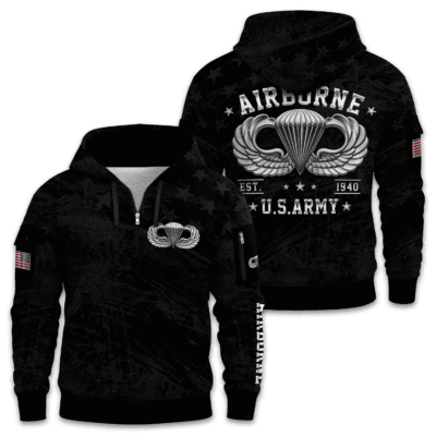 US ARMY AIRBORNE Quarter Zip Hoodie