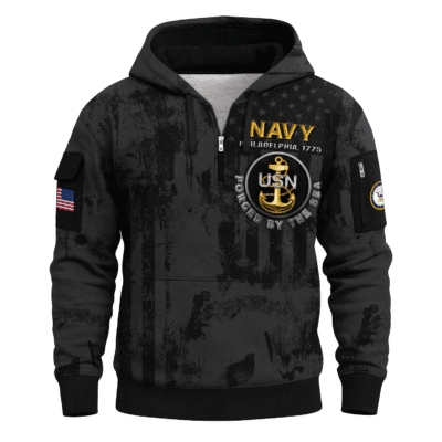 US NAVY 250th Years Of Service All-over Quater Zip Hoodie