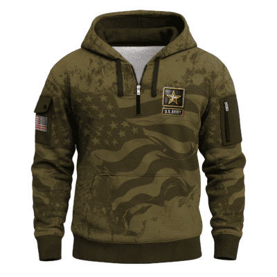US Army All-over Quater Zip Hoodie