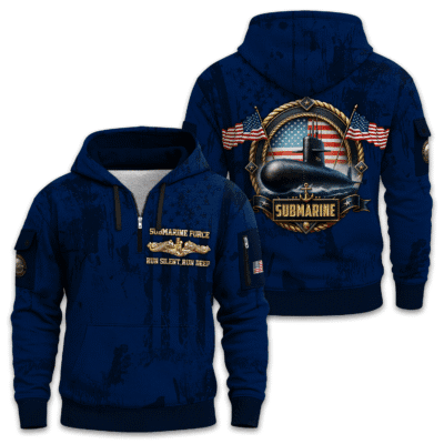 US Navy Submarine Quarter Zip Hoodie