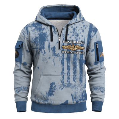 US Navy Submarine All-over Quater Zip Hoodie