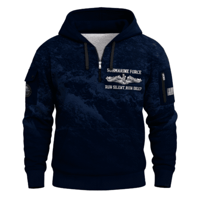 US Navy Submarine All-over Quater Zip Hoodie