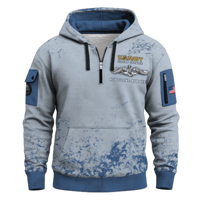 US Navy Submarine All-over Quater Zip Hoodie
