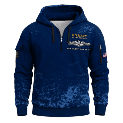 US Navy Submarine All-over Quater Zip Hoodie