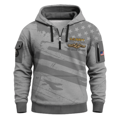 US Navy Submarine All-over Quater Zip Hoodie