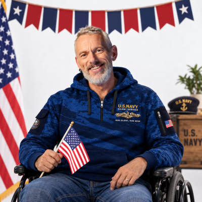 US Navy Submarine Quarter Zip Hoodie