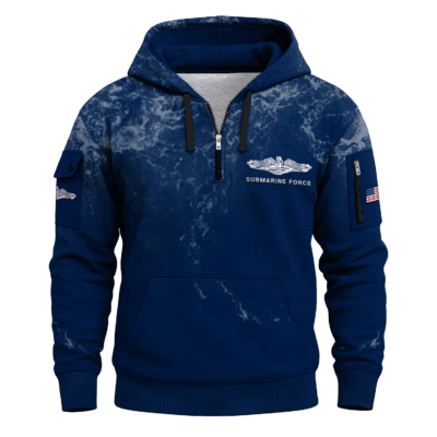US Navy Submarine All-over Quater Zip Hoodie