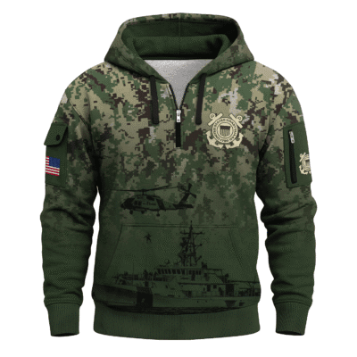 US Coast Guard All-over Quarter Zip Hoodie
