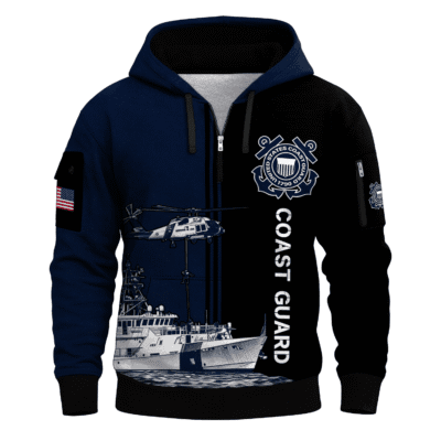 US Coast Guard All-over Quarter Zip Hoodie