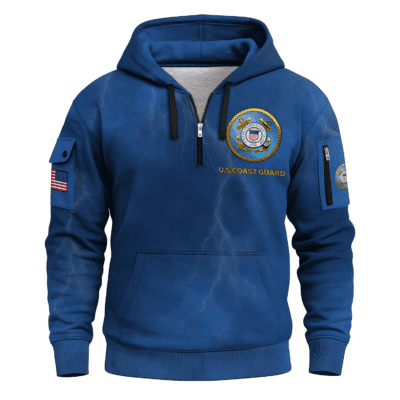 US Coast Guard All-over Quarter Zip Hoodie