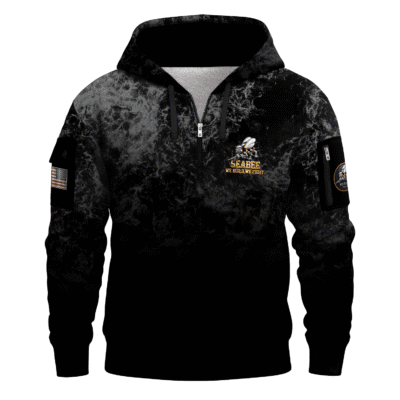 US Navy Seabees 250th Years All-over Quarter Zip Hoodie of Service